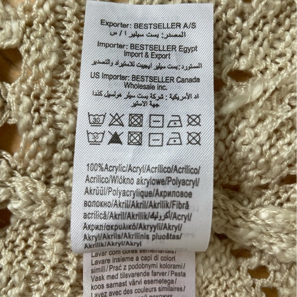 🌟 3 FOR $25 🌟 Vero Moda crochet look cardigan with fringe - Picture 6 of 6